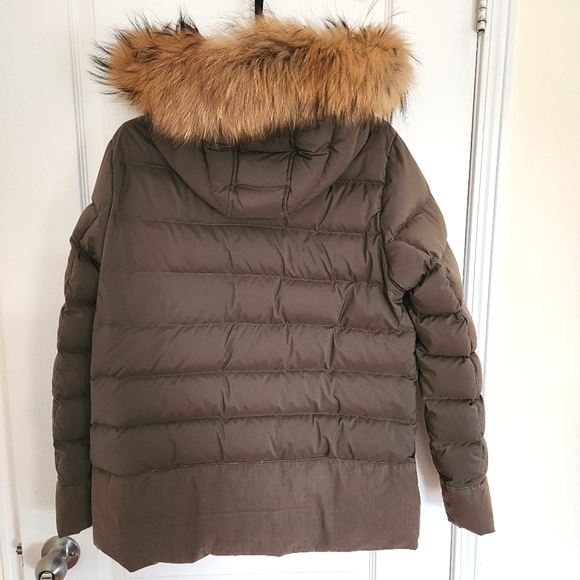 PYRENEX Halny down jacket in military green with fur, FR 40/US 6 - Picture 2 of 16